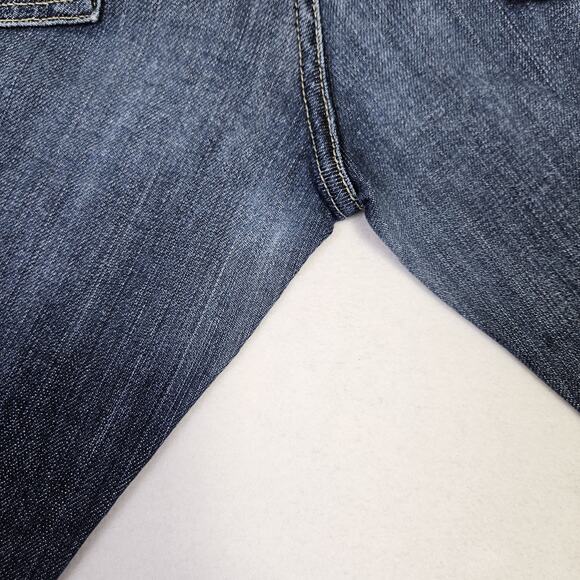 7 For All Mankind Y2K Vintage Womens 32 Jeans Low Rise Straight Leg Blue Denim - Picture 7 of 16